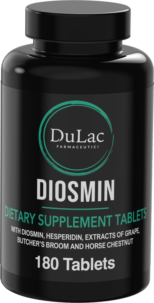 DULÀC FARMACEUTICI 1982 Dulac - Diosmin Hesperidin 1000mg Dietary Supplement 180 Tablets, Enriched with Horse Chestnut Extract and Butchers Broom