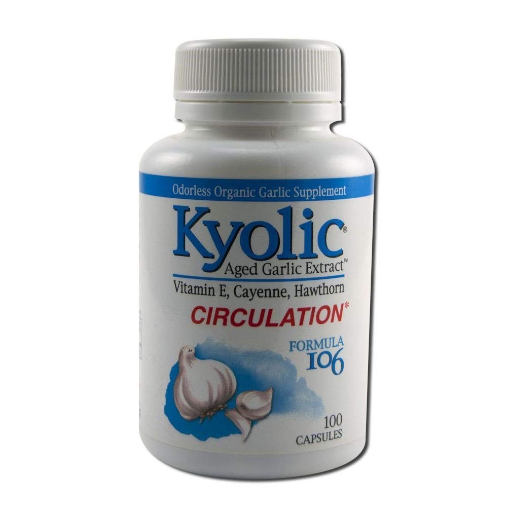 Kyolic - Formula 106 Εκχύλισμα Σκόρδου Ηλικίας για Κυκλοφορία - 3 Συσκευασία των 100 Καψακίων (300 Κάψουλες Σύνολο)