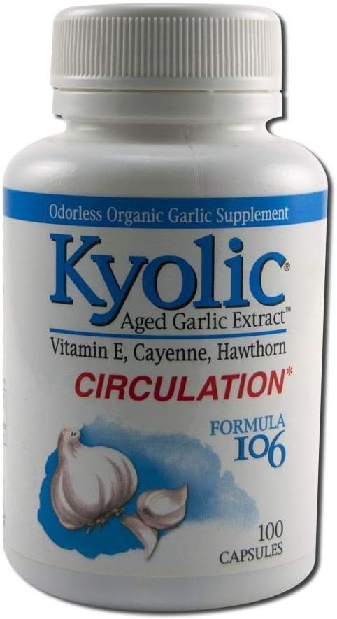 Kyolic - Formula 106 Εκχύλισμα Σκόρδου Ηλικίας για Κυκλοφορία - 3 Συσκευασία των 100 Καψακίων (300 Κάψουλες Σύνολο)