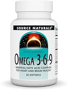 Source Naturals Omega 3-6-9, Essential Faty Acid Complex for Heart and Brain Health* - 30 Softgels