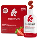 Healthycell Heart & Vascular Health Daily Liquid Supplement - 30 Gel Packs | 30 Day Supply of Liquid Supplement for Cardiovascular Support with Beet Root Powder, Resveratrol, CoQ10, Omega-3 & Vitamin K