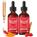 Cayenne Pepper Capsaicin Supplements (2 Bottles (4 Fl Oz Total / 60 Servings))