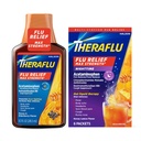 Theraflu Day and Night Pack, 8.3 fl oz Syrup and 6 Packets | Cold, Cough, and Flu Relief Max Strength Value Pack, Honey and Elderberry Syrup, Honey Lemon Packets, For Day and Night