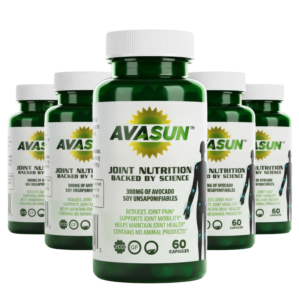 ASU Joint Supplement, 300mg Avocado Soy Unsaponifiables, 60 Count | Clinically studied, plant-based ASU formula supporting joint comfort, mobility and cartilage health, 6 bottles, 12 months