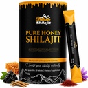 Hillside Shilajit Honey Sticks with Infused Shilajit, Saffron & Ashwagandha – Daily Wellness & Energy Support for Men & Women – 30 Sticks Pack
