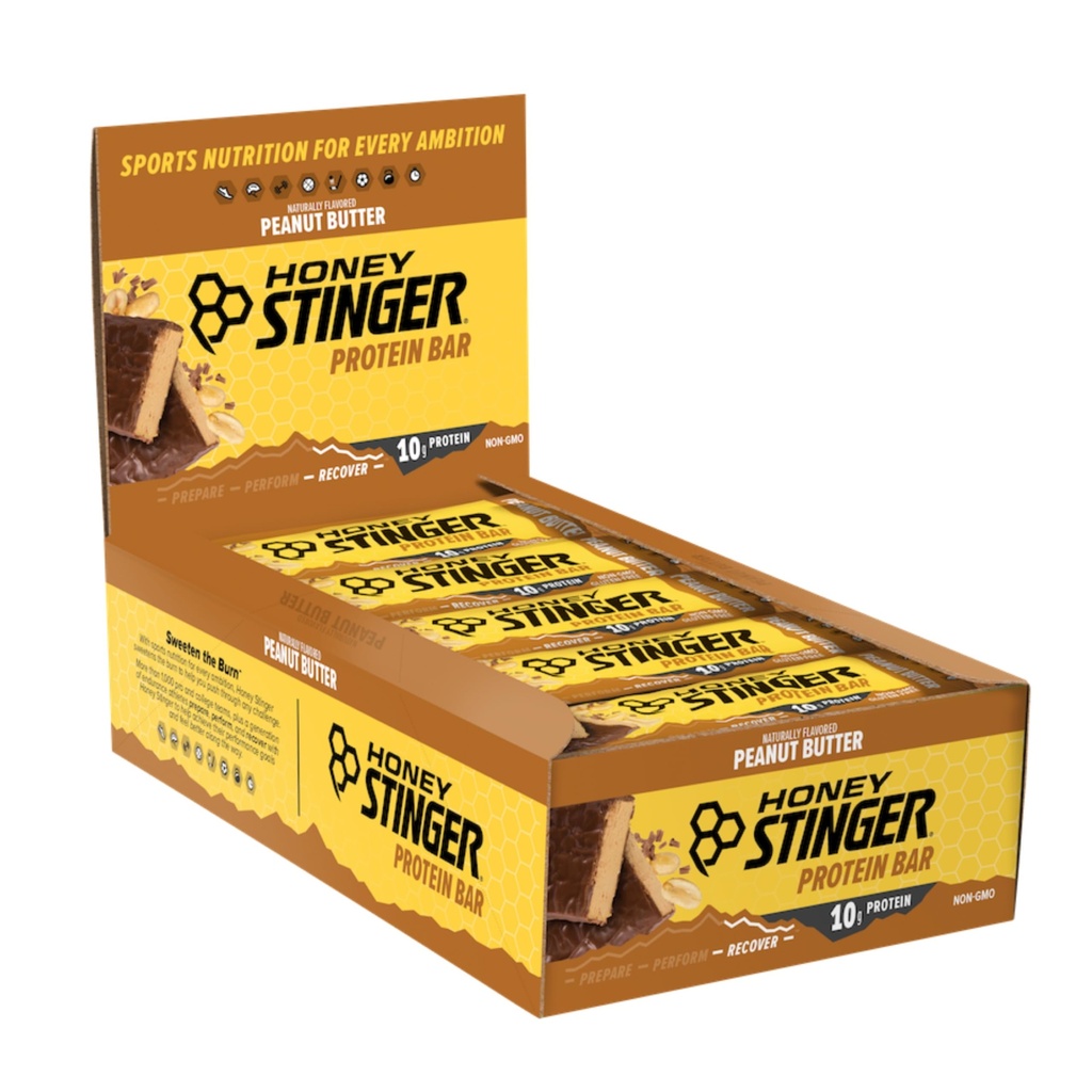 Honey Stinger Protein Bar, Peanut Butta, Protein Packed Food for Exercise, Endurance and Performance, Sports Nutrition Snack for Home & Gym, Post Workout, 15 Pack