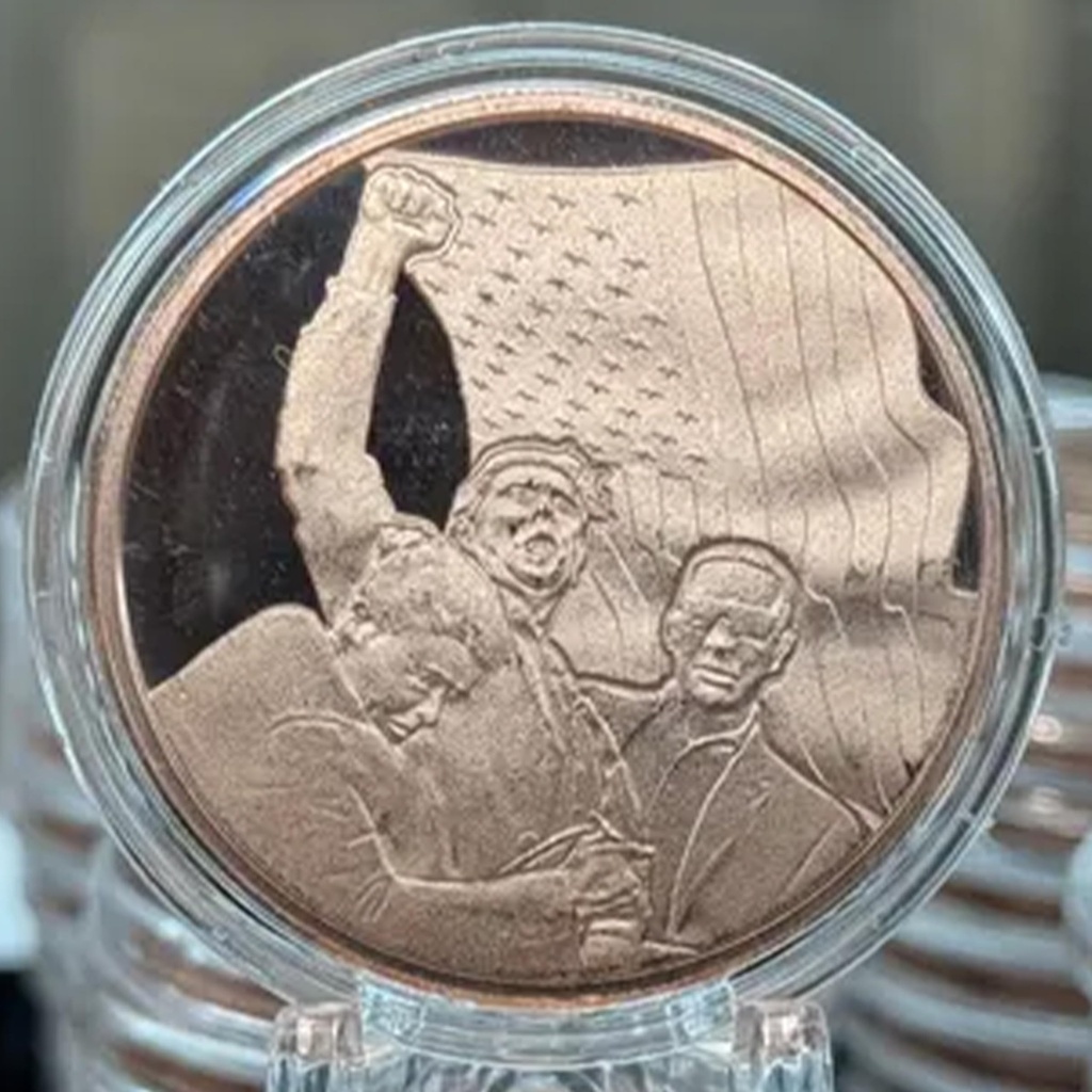 1 oz Trump Fight Assasination Attempt copper in a flip