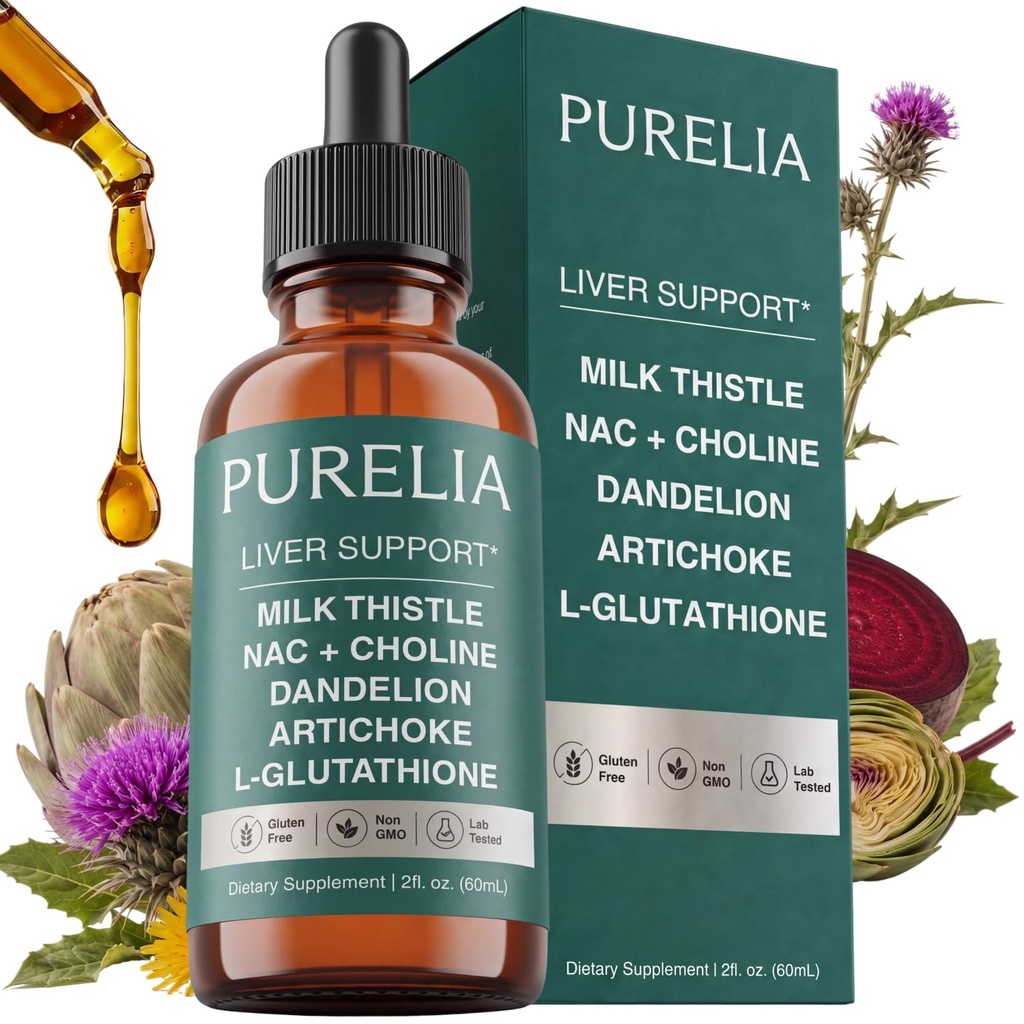 Liver Support Drops with Milk Thistle, NAC & Dandelion | 2 fl oz | 80% Silymarin with Dandelion Root & Artichoke Leaf for Liver & Antioxidant Support, 30 Servings, Non GMO, Gluten Free