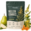 Vitanics Mullein Gummies with Quercetin and Bromelain, 60 Count | Mullein Leaf Extract for Lungs, Ashwagandha and Vitamin D3 in Pear-Flavored Gummies, Daily Respiratory Wellness