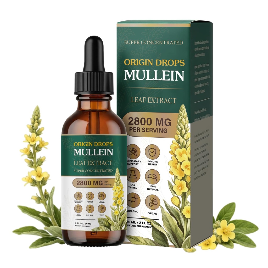 for Lungs, Mullein Drops for Women & Men, 2 Fl Oz