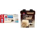 Atkins Creamy Vanilla Protein Shake with 15g Protein, 12 Count + Atkins Iced Coffee Cafe Au Lait Protein Shake, 4 Count