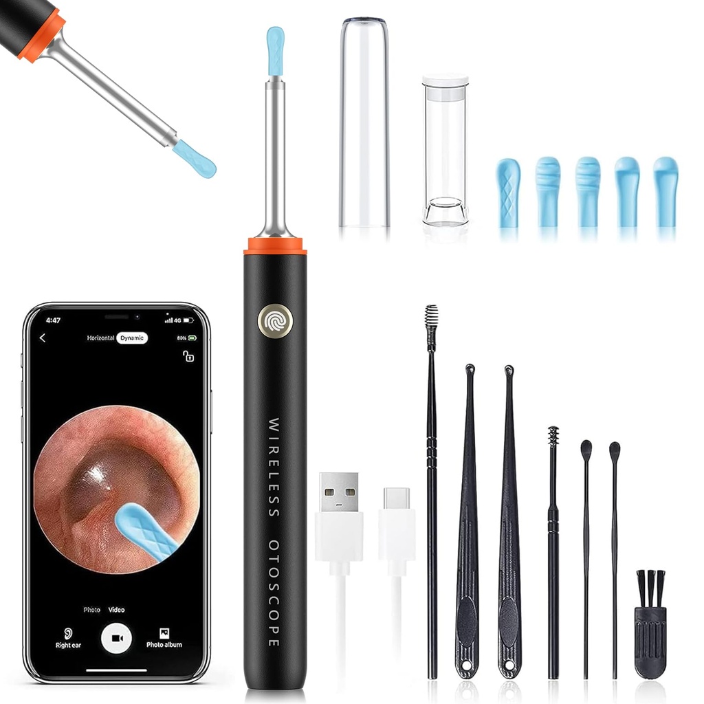 Yorsfun Ear Wax Removal, 3 in 1 Earwax Removal Kit, 1080P HD Ear Cleaner with Camera, FSA HSA Eligible, Otoscope with 7 Ear Spoon, Ear Cleaning 6 LED Lights 6 Ear Tips, Ear Camera for iOS & Android