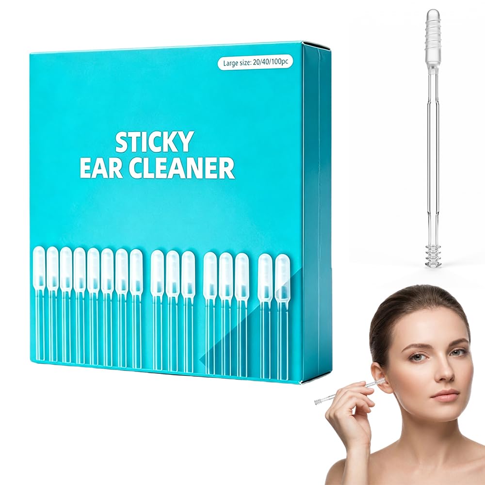2026 New Reusable Sticky Ear Cleaning Stick, 24 Pcs Ear Wax Removal Tools, Gentle Adhesive Ear Pick for Ear Wax Cleaning, Home Personal Care Kit (24pc)
