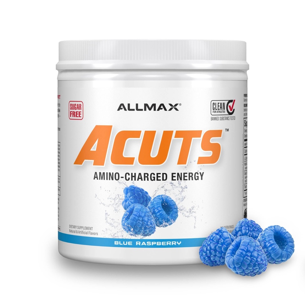 ALLMAX Διατροφικά AMINOCUTS (ACUTS), Amino-Curged Energy Drink with Taurine, L-Καρνιτίνη, Πράσινο εκχύλισμα Coffee Bean, Μπλε Βατόμουρο, 36 εξυπηρετούν