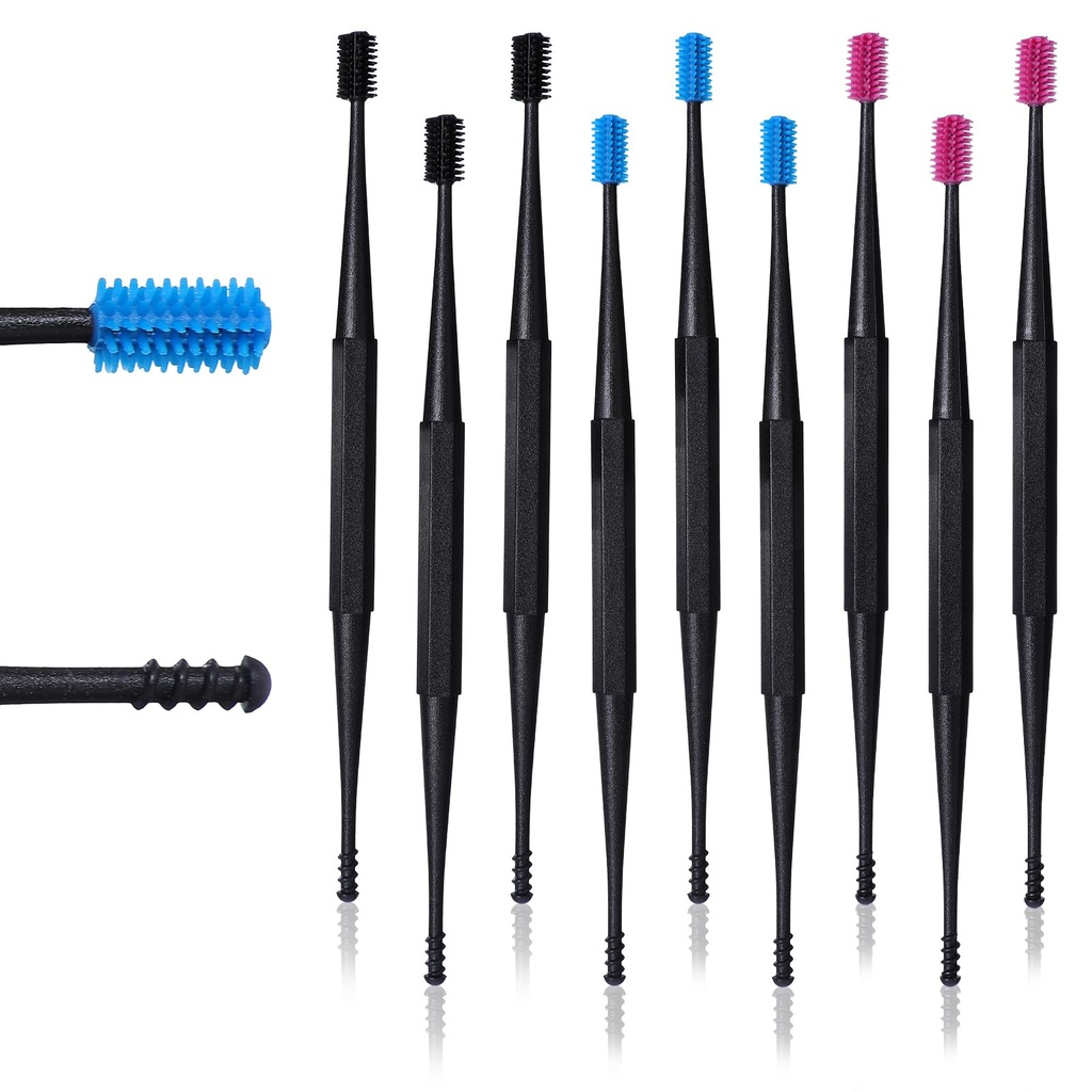 9 Pcs Ear Wax Removal Tool Spiral Ear Wax Remover Silicone Ear Cleaning Kit Reusable Ear Cleaner Wax Remover for Ears Safe Ear Wax Removal Tool for Olders Adult Kids