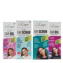 Wally's Natural Family Complete Ear Care Bundle, Adult & Kids Ear Oil Drops, 0.5 Fl Oz (Pack of 2), Adult & Kids Ear Scrub & Reusable Scrubber Sponge, 2 Fl Oz (Pack of 2), Supports Healthy Ears