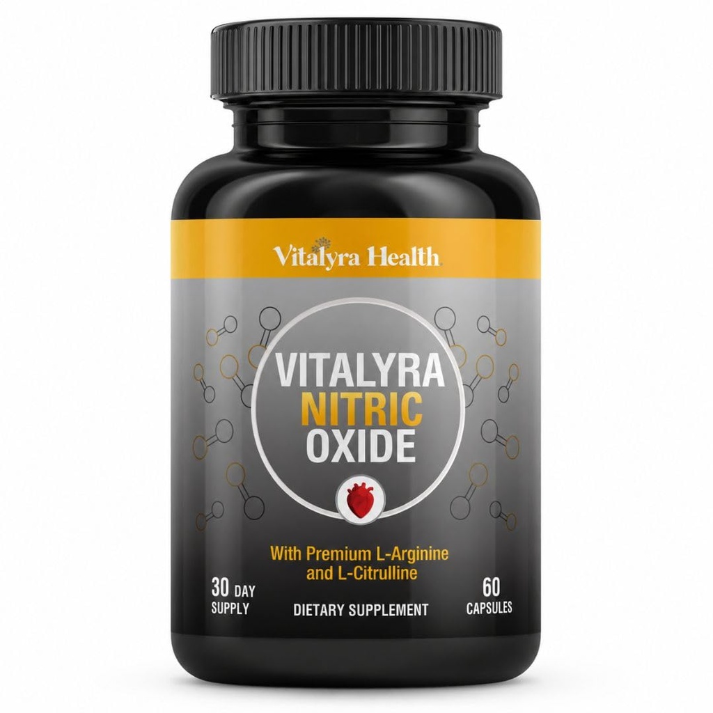 Vitalyra Nitric Oxide Supplements for Men - Workout Booster Supplement for Men - Nitrous Oxide Boost Blood Flow, Blood Pressure, Energy & Workout Performance with L Arginine L Citruline-30 Days Supply