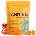 Tanning Gummies with Astaxanthin – Golden Glow & Skin Radiance – 60 Count | Sunless Tanning Supplement with Beta Carotene, Lycopene & L-Tyrosine for Women & Men – Vegan & Sugar Free