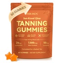 Tanning Gummies, Sunless Tanning Supplement for Women and Men, with Beta Astaxanthin, Carotene, Lycopene, Collagen & Vitamins | Skin Radiance & Hydration | Vegan & Sugar Free - 60 Count