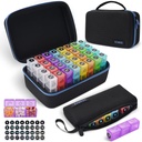 Monthly Pill Organizer 3X a Day with Portable 7-Day Travel Medicine Organizing Bag,Large Pill Box with 32 Daily Compartments,30 Day Pill Case Medicine Organizer for Vitamin,Supplement and Medication