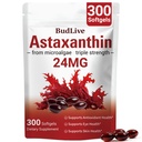 Astaxanthin 24mg with MCT Oil - Max Strength Astaxanthin Supplement | Max Strength Astaxanthin ,Fresh Microalgae Source,for Eye Health, Skin Care & Immune Support - 300 Softgels