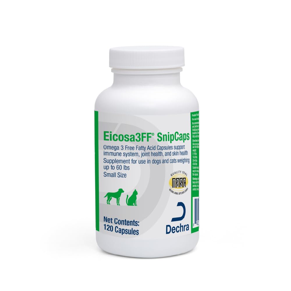SnipCaps Omega 3 Free Fatty Acid Capsules for Dogs and Cats - Small, 120 ct