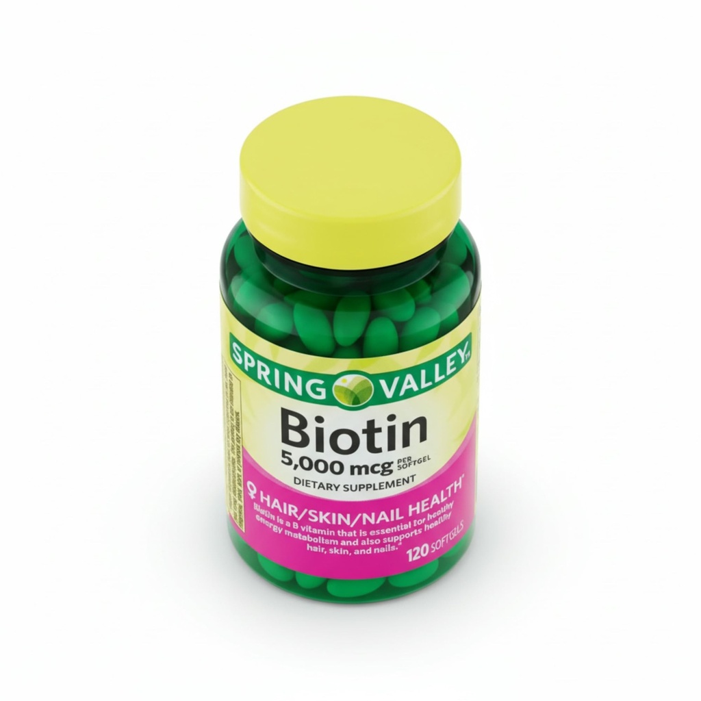 Biotin 5000 mcg 120 Softgels – High Potency Biotin Supplement, Vitamin B7 for Hair Skin Nails Vitamins for Women, Vitaminas para el Cabello (Pack of 1)