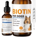 Biotin Supplement for Dogs Healthy Skin and Coat, Improves Brittle Nails | Promotes Comfort from Seasonal Shedding, 2000 mcg, Liquid Biotin for Better Absorption with Collagen and Zinc