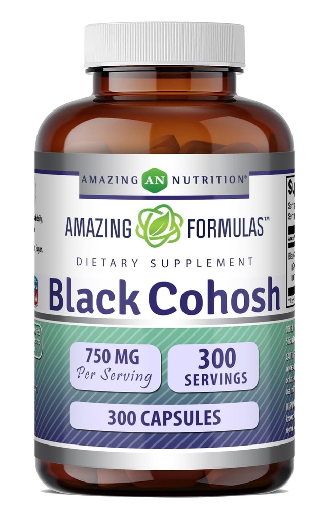 Amazing Formulas Black Cohosh Supplement | 750 Mg per Serving | 300 Capsules | Non-GMO | Gluten-Free | Made in USA