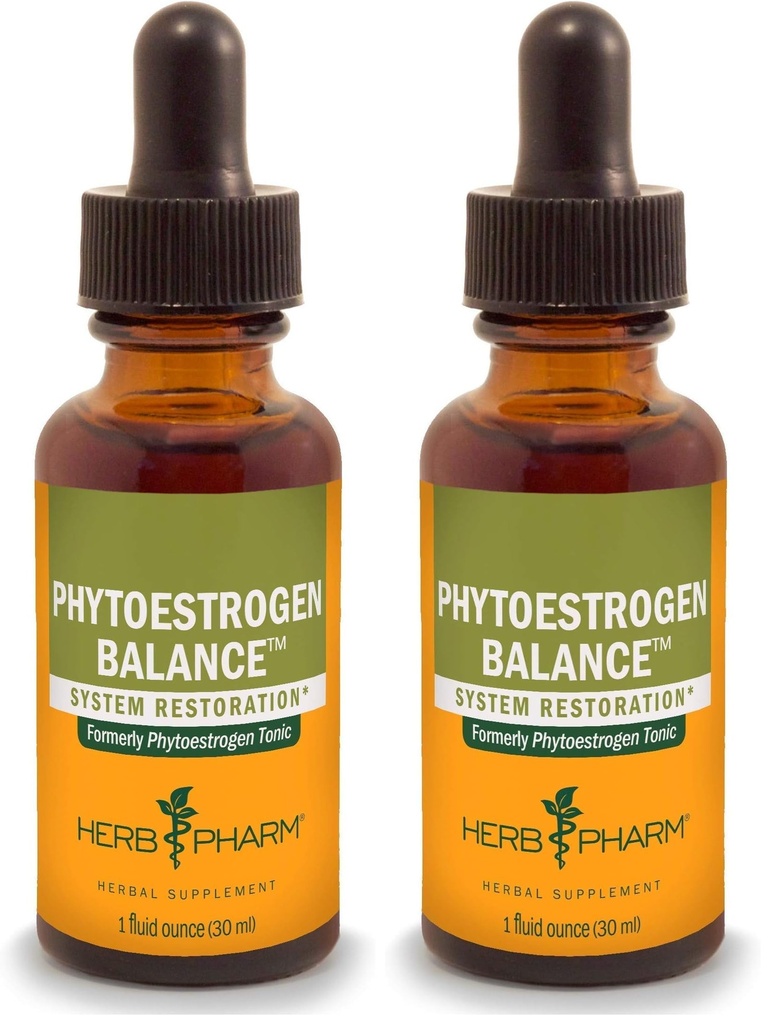 Herb Pharm Phytoestrogen Balance Liquid Herbal Formula for Female Reproductive System Support - 1 Ounce (Pack of 2)