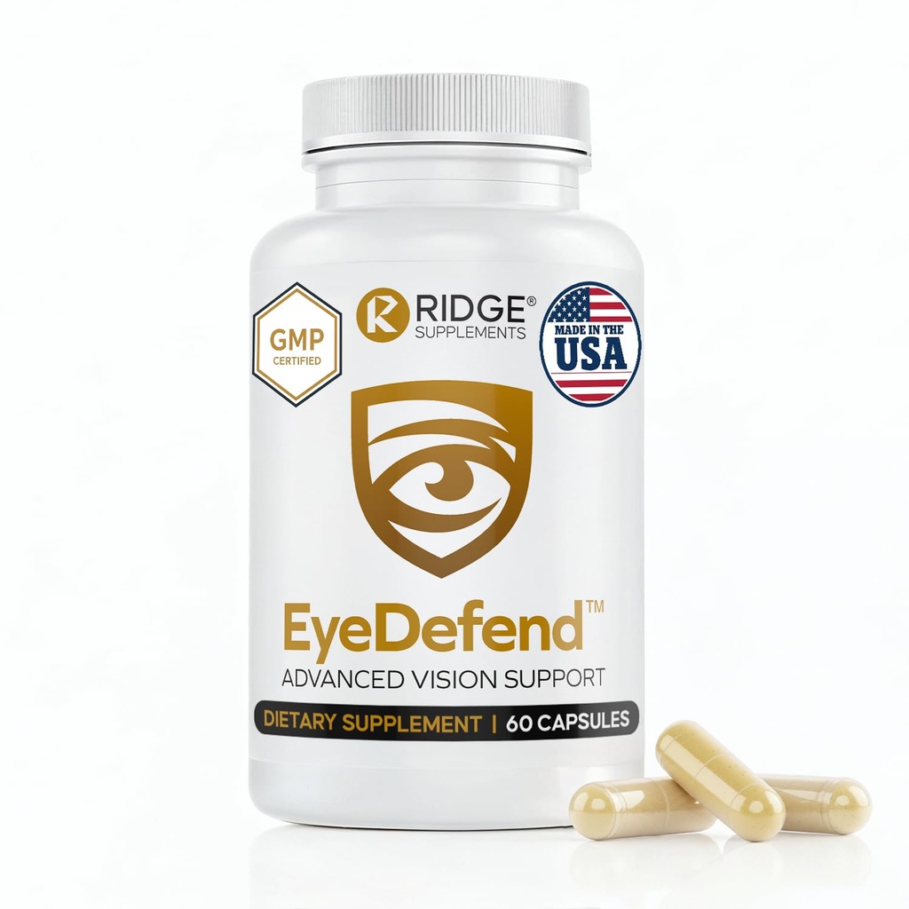 EyeDefend Vision Support Supplement – Supports Overall Vision - Lutein, Zeaxanthin, Bilberry, Vitamin A, C, E & Antioxidants – Blue Light Defense for Eye Health & Visual Function – 60 Capsules