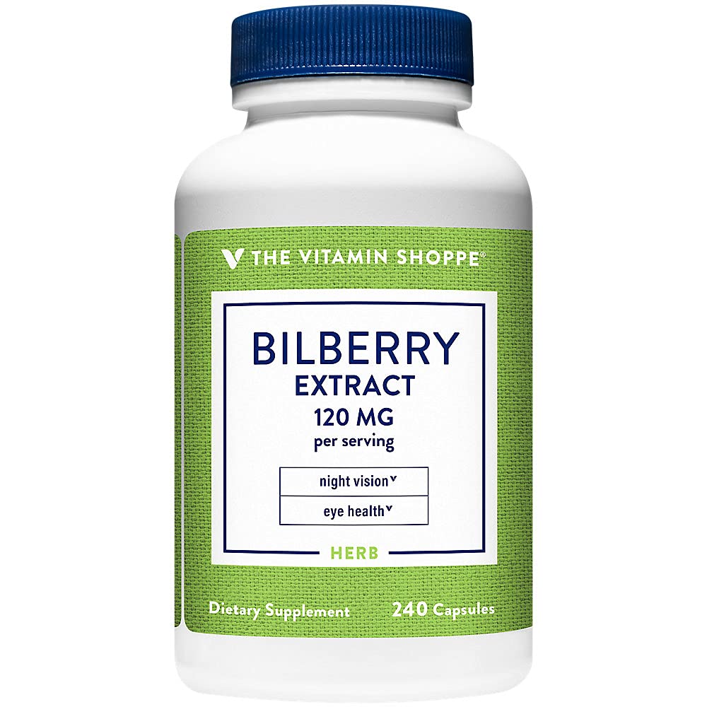 The Vitamin Shoppe Bilberry Extract 120MG, Antioxidant that Promotes (240 Capsules)