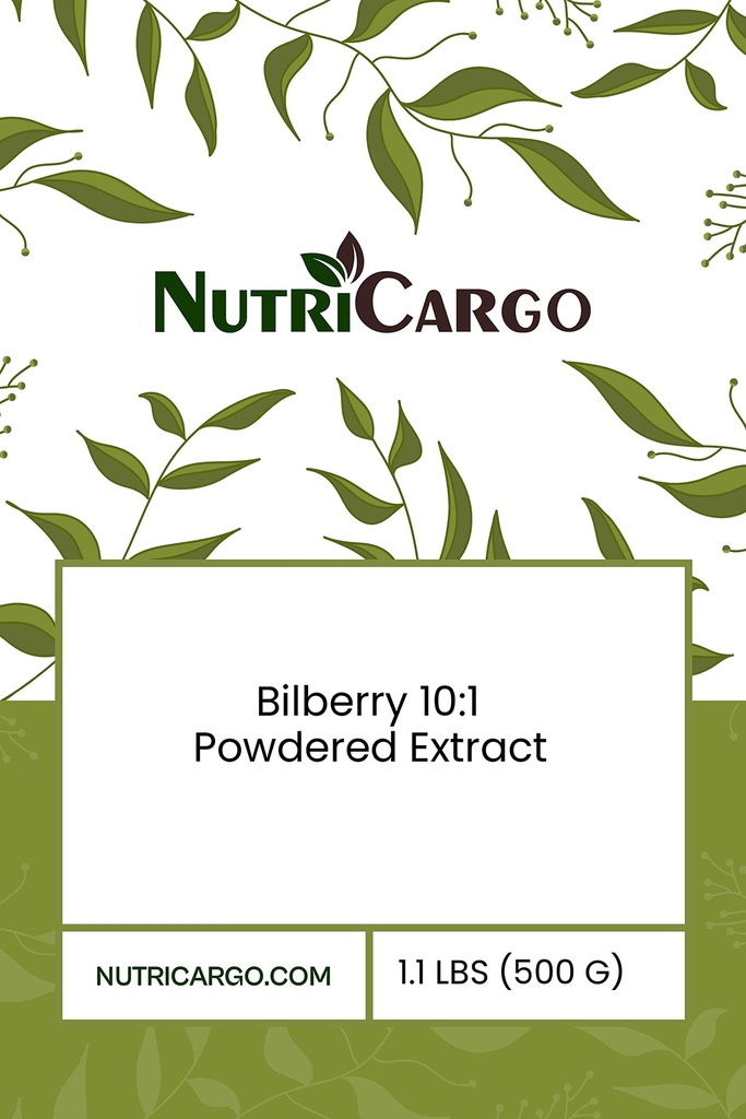 NutriCargo Bilberry 10:1 Powdered Extract 1.1 LBS (500 G)