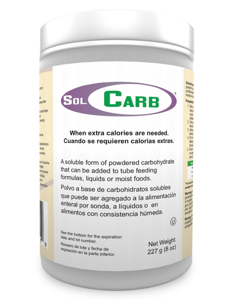SolCarb Unflavored Carbohydrate Powder Supplement 454g Can 6-pack | Easily Mixes into Liquids and Foods, Lactose-Free, Gluten-Free by Medica Nutrition