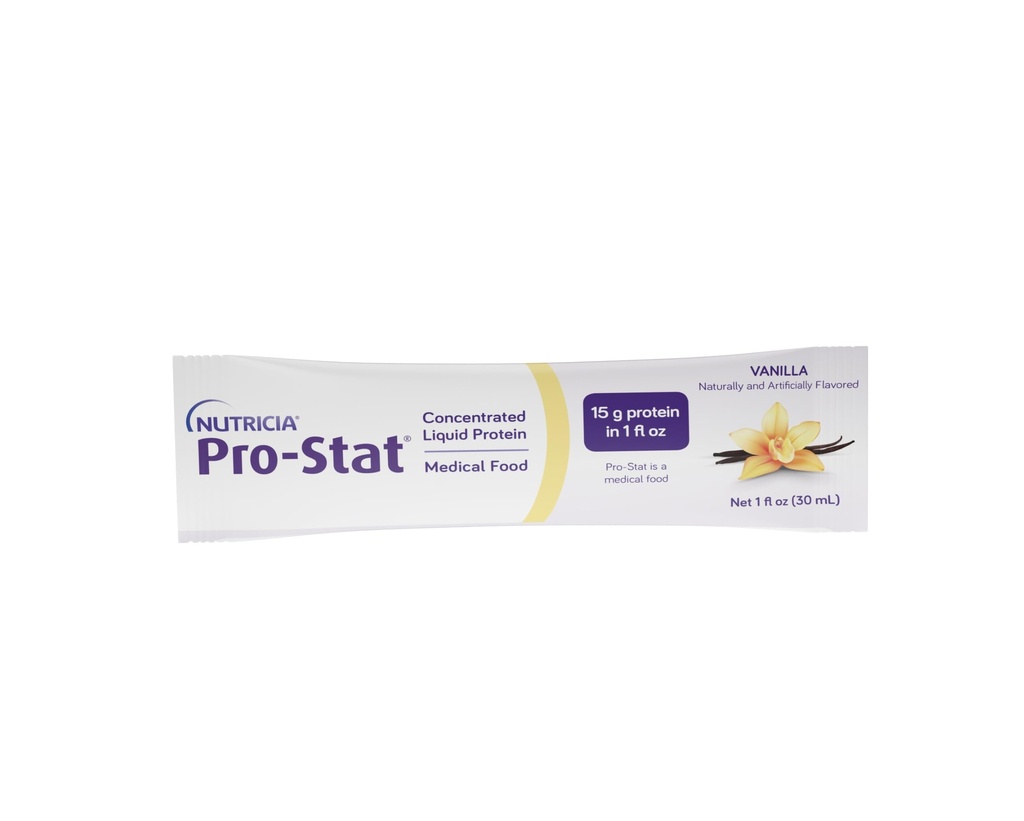Pro-Stat Concentrated Liquid Protein Vanilla Single Serving Pack of 24 | Concentrated liquid protein medical food with 15g protein per 1oz, Supports wound healing and increased protein needs