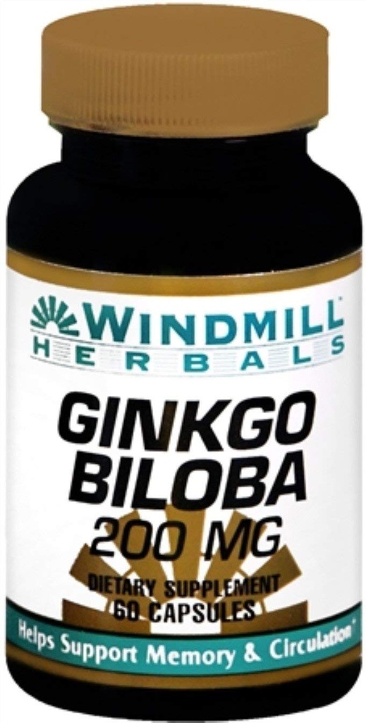 Windmill Herbals Ginkgo Biloba 200 mg Capsules 60 Capsules