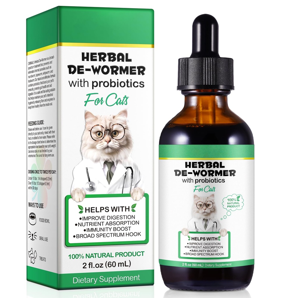 Specifically Formulated for Cats, Cat Broad Spectrum Supports, Naturally Sourced Ingredients, Gut Health, Easy-to-Absorb, Probiotics Supplement Drops for All Ages and Breeds