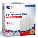 Gauze Care 3x4 Inch - Pack 100 Non-Stick Gauze Pads for Wounds, Non-Adherent, Highly Absorbent, Painless Removal, Individually Wrapped for Extra Protection