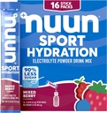 Nuun Sport Ηλεκτρολυτικά Συσκευασίες Σκόνης με Μαγνήσιο, Ασβέστιο, Κάλιο, Χλωριούχο και Νάτριο, Συσκευασίες Ενυδάτωσης για On-The-Go, Μικτή Γεύση Μπέρι, Χωρίς Γλουτένη & Vegan, 16 Ενιαία Σερβίρισμα