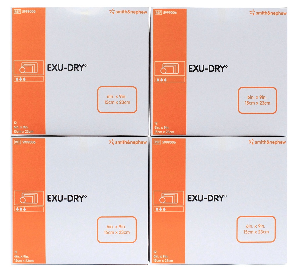 Smith and Nephew 5999006 Exu-Dry 6" X 9" Full Absorbant Dressing - Case of 48