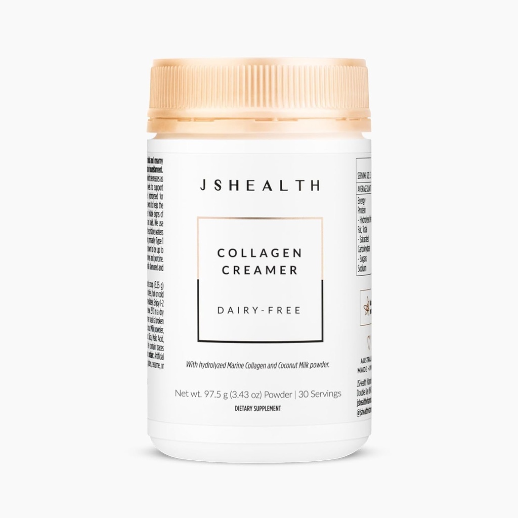 JSHealth Collagen Creamer - Vanilla Collagen Creamer για τον καφέ - Γαλακτοκομικά Δωρεάν Healthy Coffee Creamer, 30 υπηρεσίες των θαλάσσιων Collagen Peptides