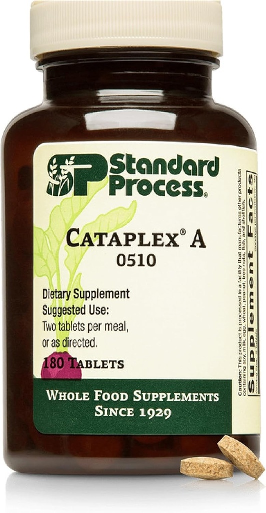 Standard Process Catablex A - Υποστηρίζει την υγεία των ματιών και των βλεννογόνων - Υποστηρίζει την υγιή όραση & παρέχει αντιοξειδωτική βιταμίνη Α - μη γαλακτώδη & μη σόγια - 180 δισκία