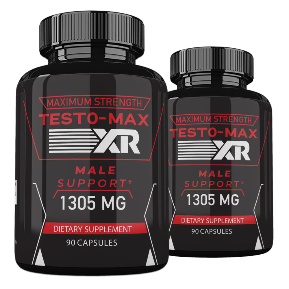 (2 Pack) Testo-Max XR Capsules, Testo-Max XR for Men Dietary Supplement Advanced Formula, Testo-Max XR Pills, 180 Capsules