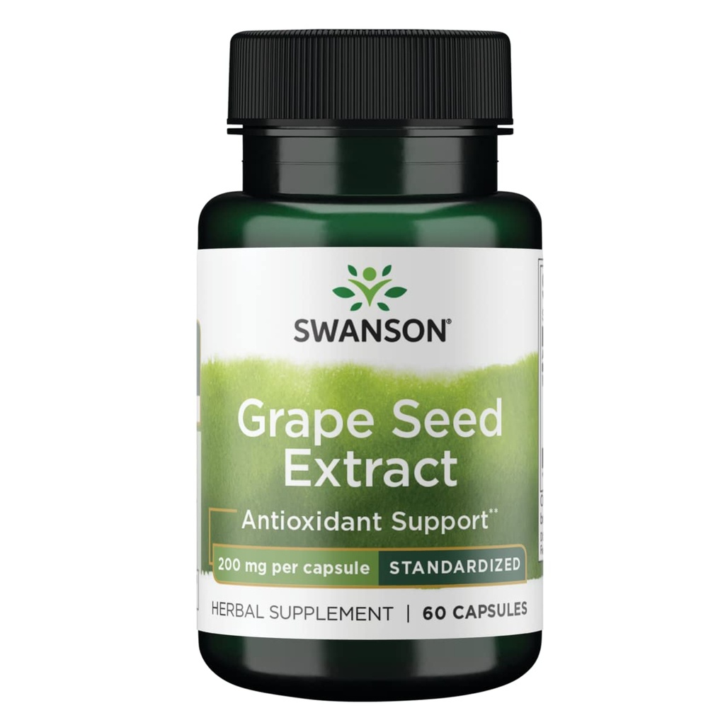 Swanson HI Pot Grape Seed EXT STD 200MG 60CP