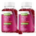 Viteey Collagen Gummies με Biotin Gummies για το δέρμα των μαλλιών και τα νύχια Βιταμίνες - Βιοτίνη και Collagen Συμπληρώματα για γυναίκες & άνδρες - Vegan, χωρίς γλουτένη – 120 Count