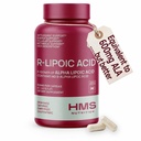 HMS Nutrition Stabilized R-Lipoic Acid 300mg per Serving — Pure R Alpha Lipoic Acid (R-ALA) High Potency Active R Isomer Antioxidant Nerve & Metabolism Support — NSF Certified Non-GMO Vegan 120Capsule