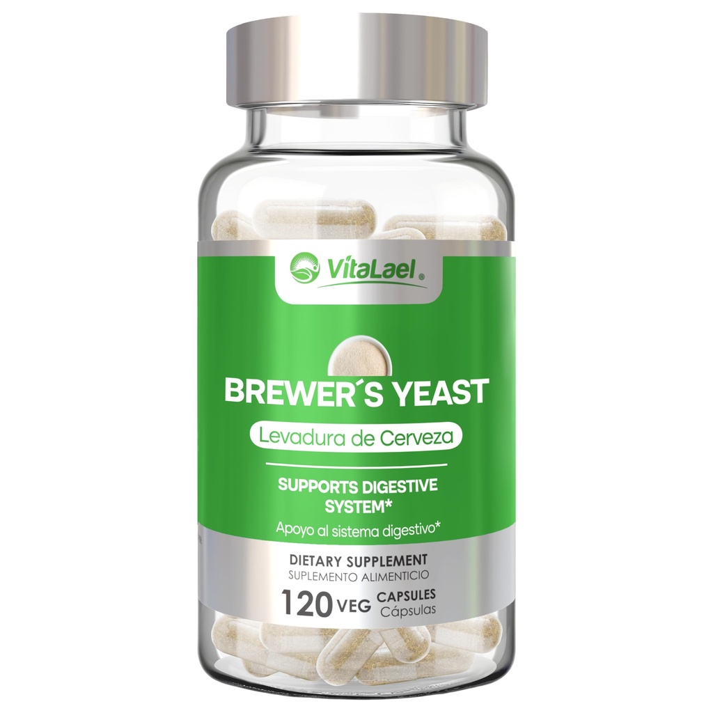 VitaLael Brewer's Yeast Capsules - Natural Energy & Digestive Health Support Supplement - 120 Count