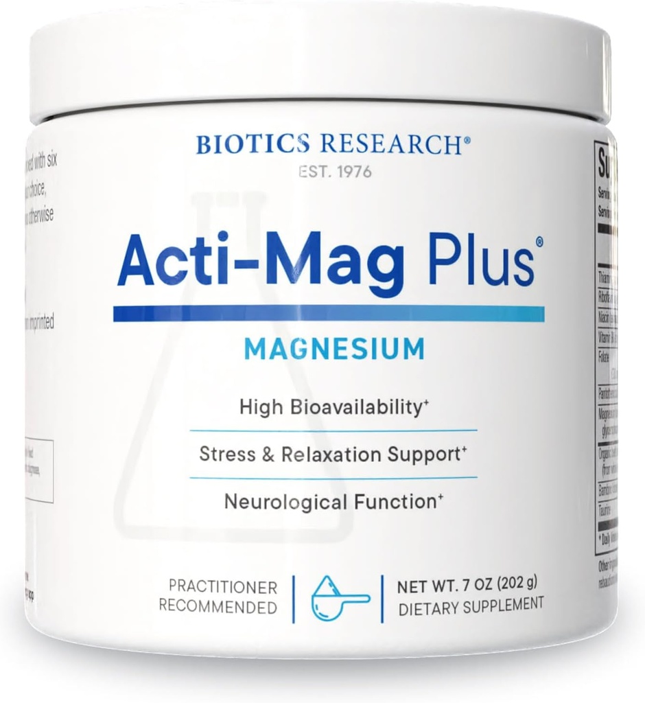 Biotics Research Acti-Mag PlusTM Υψηλής Βιοδιαθέσιμης σκόνης 400mg Magnesium Formula, 5g / υπηρεσία, Βελτιστοποιεί την αντίδραση στο άγχος, προωθεί την χαλάρωση, υγιή επίπεδα ενέργειας, μυϊκή άνεση 7 Oz