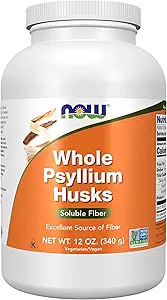 NOW Foods Supplements, Whole Psyllium Husks, Granule, Non-GMO Project Verified, Soluble Fiber, 12-Ounce