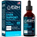 Liver Cleanse Detox & Repair - Herbal Liver Support Milk Thistle Supplement - Silymarin Milk Thistle Supplements with Dandelion Root, Chanca Piedra, Turmeric Root & Artichoke Extract - 2 Fl Oz by E2H